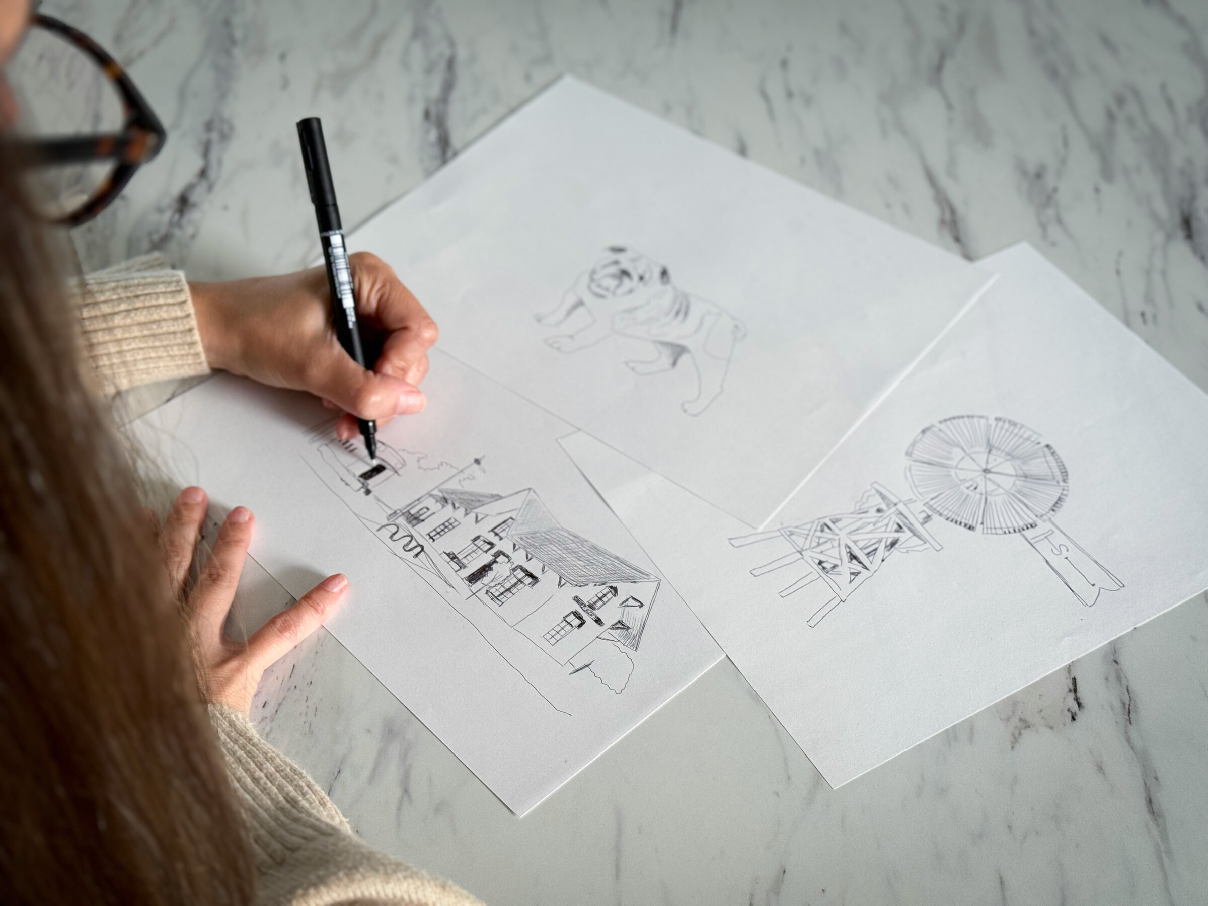 Artist Ashley Ann’s hand-drawn process for The Batavia Mug