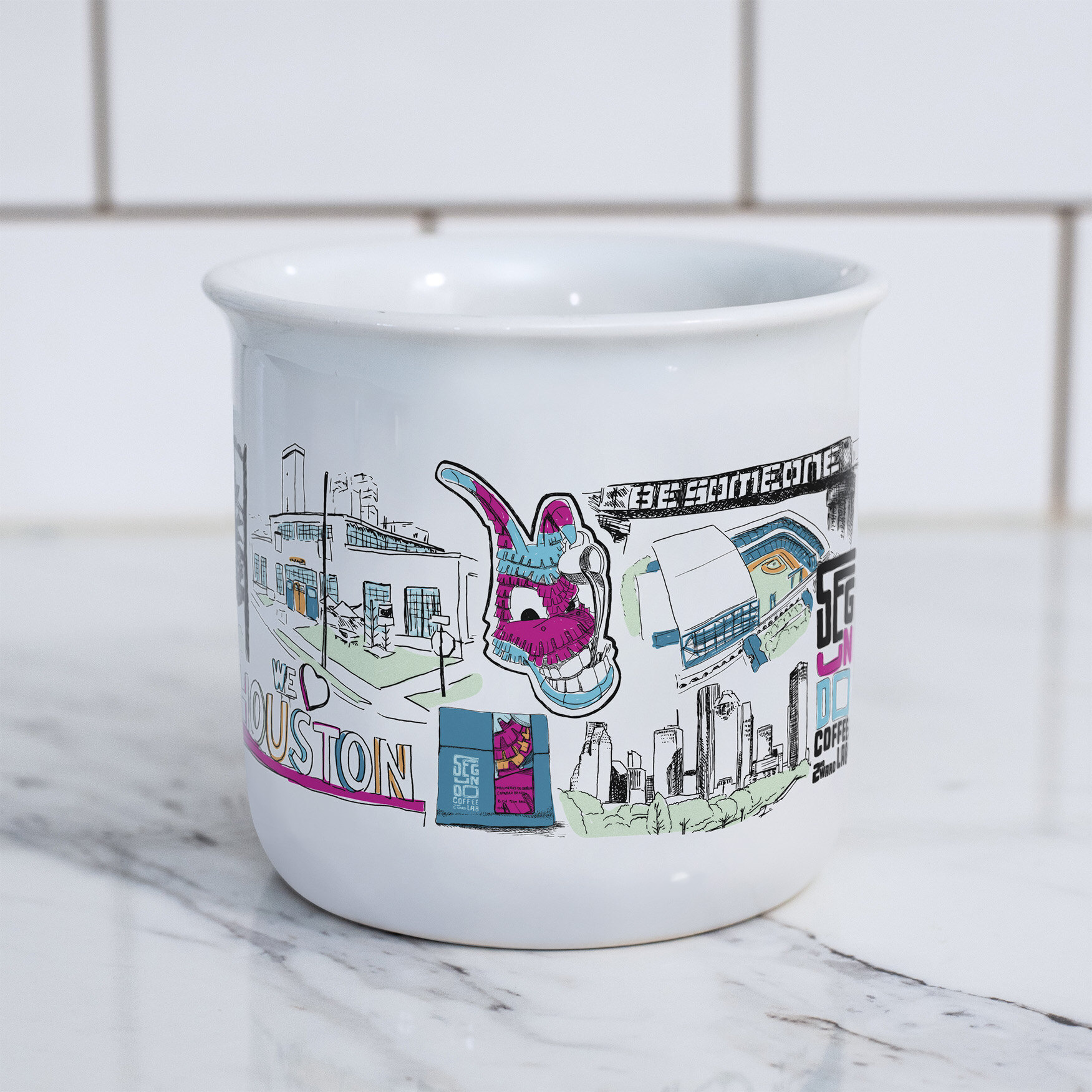 Another view of The East End Houston Mug
