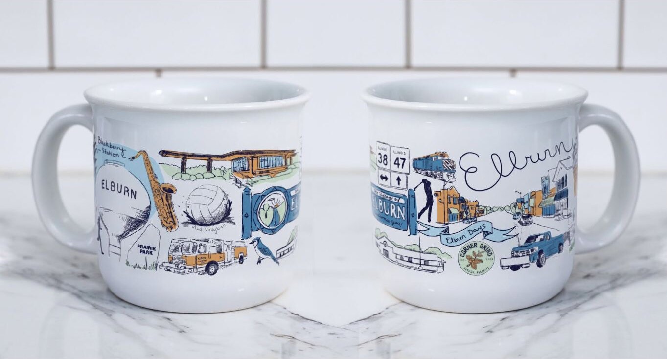 The Elburn Mug collaboration by Artist Ashley Ann
