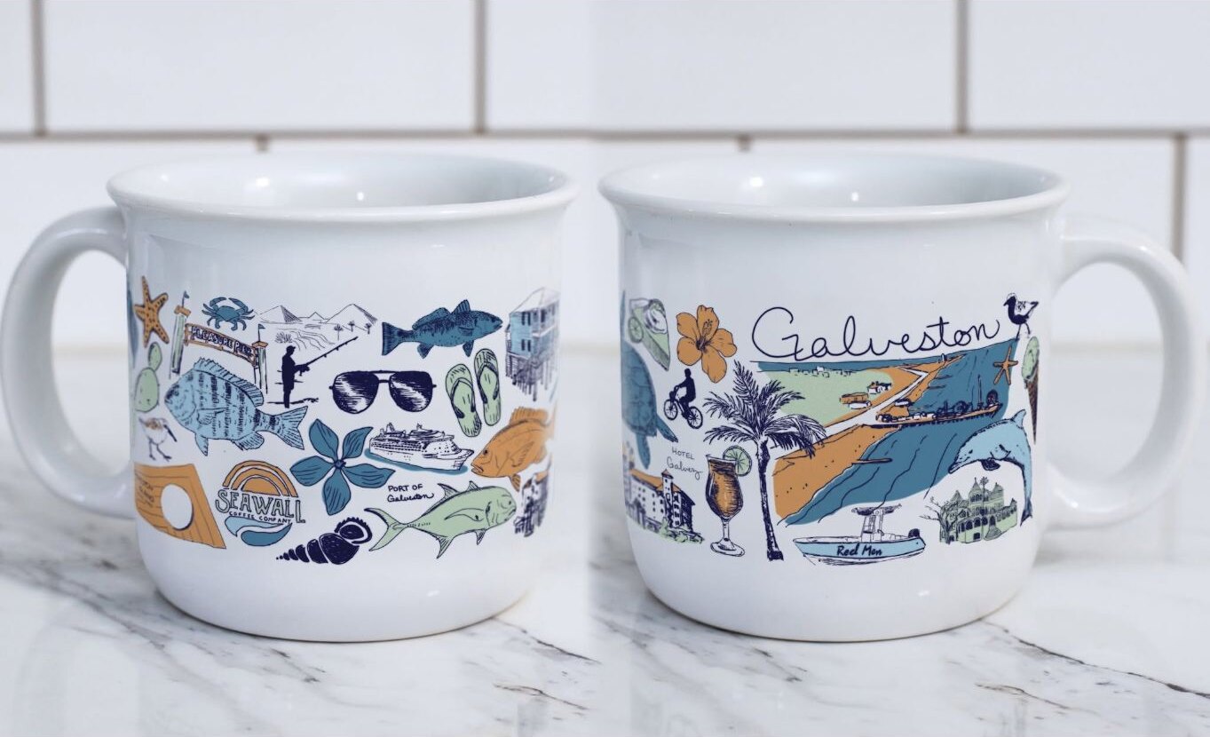 The Galveston Mug collaboration by Artist Ashley Ann