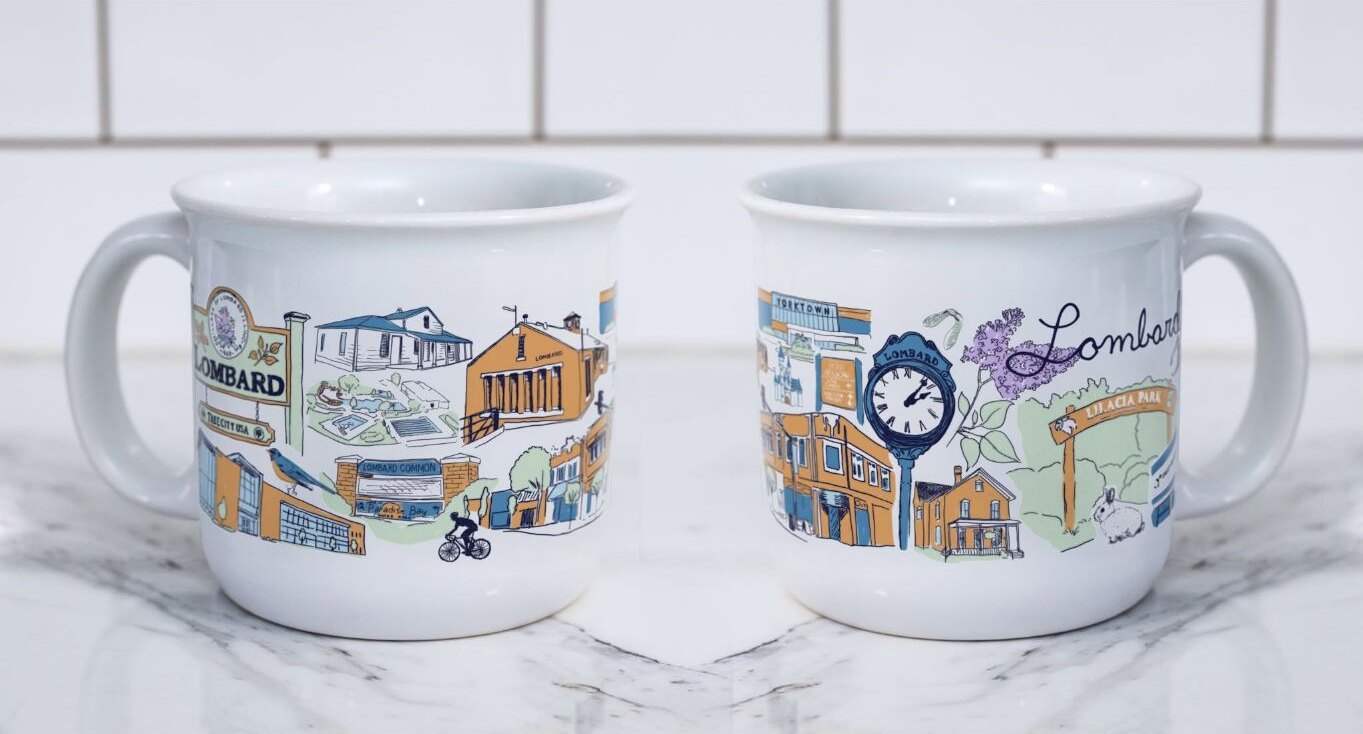 The Lombard Mug collaboration by Artist Ashley Ann
