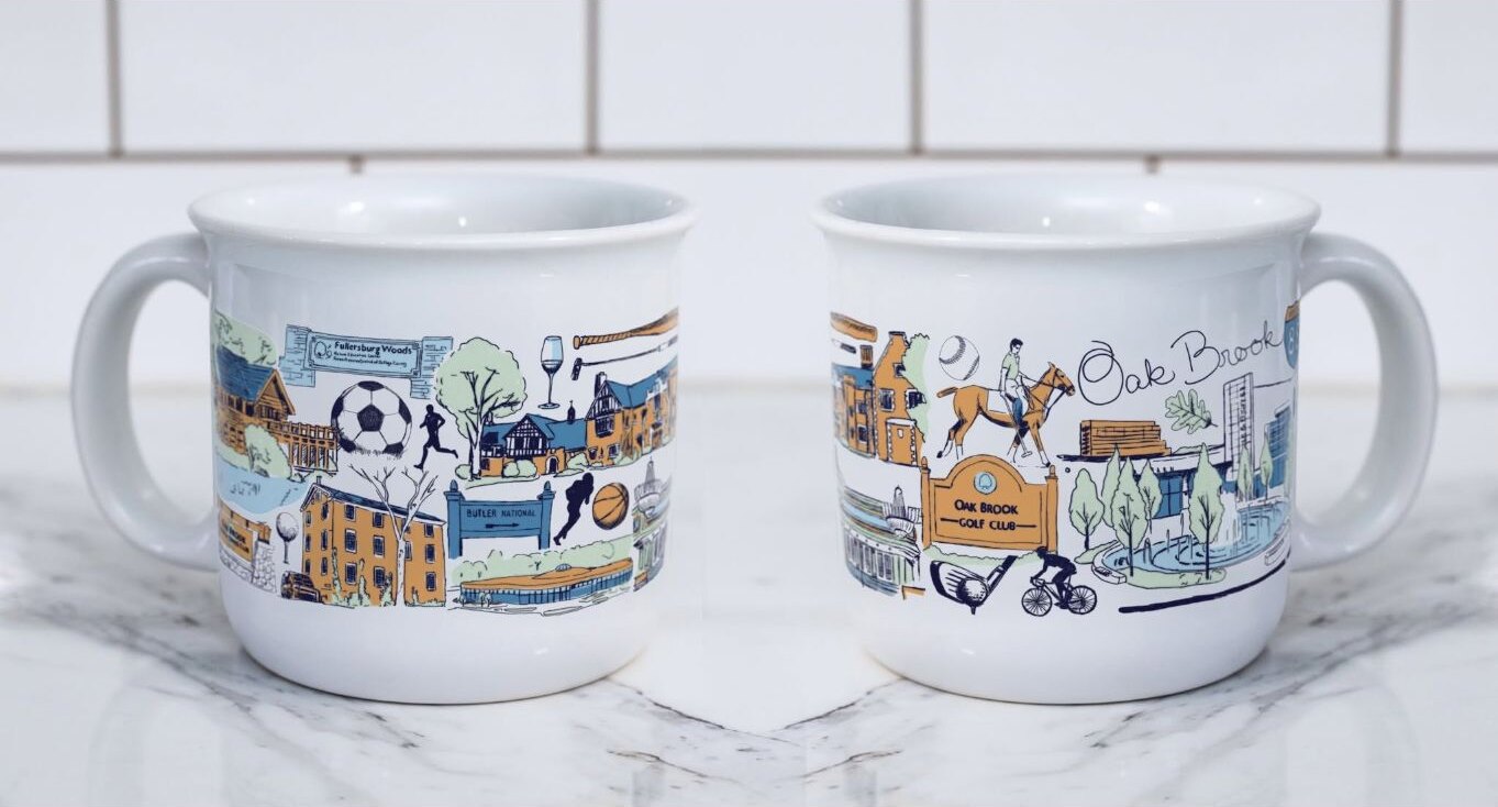 The Oak Brook Mug collaboration by Artist Ashley Ann