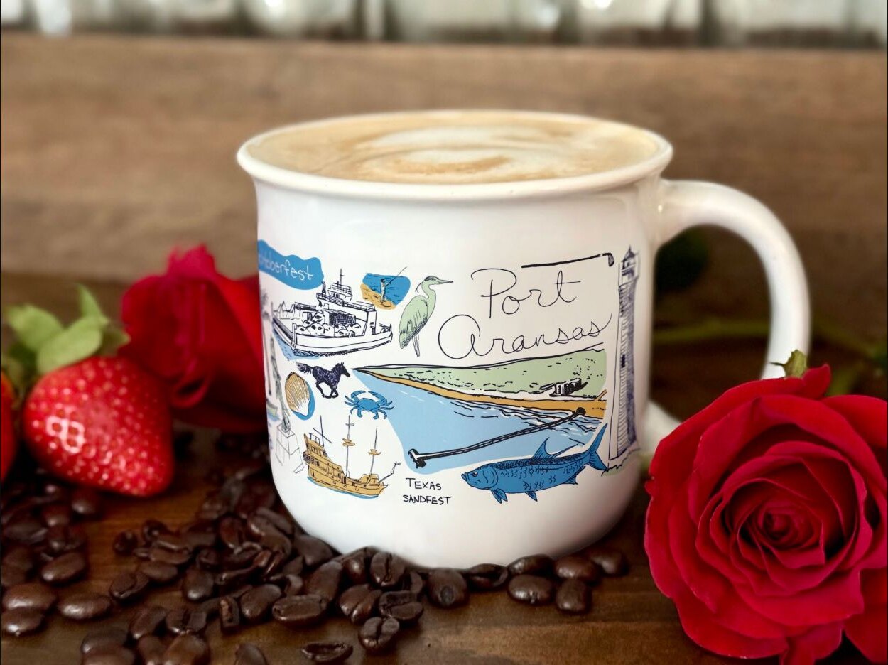 The Port Aransas Mug collaboration by Artist Ashley Ann