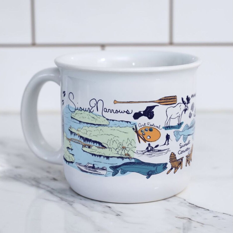 The Sioux Narrows / Nestor Falls Mug collaboration by Artist Ashley Ann