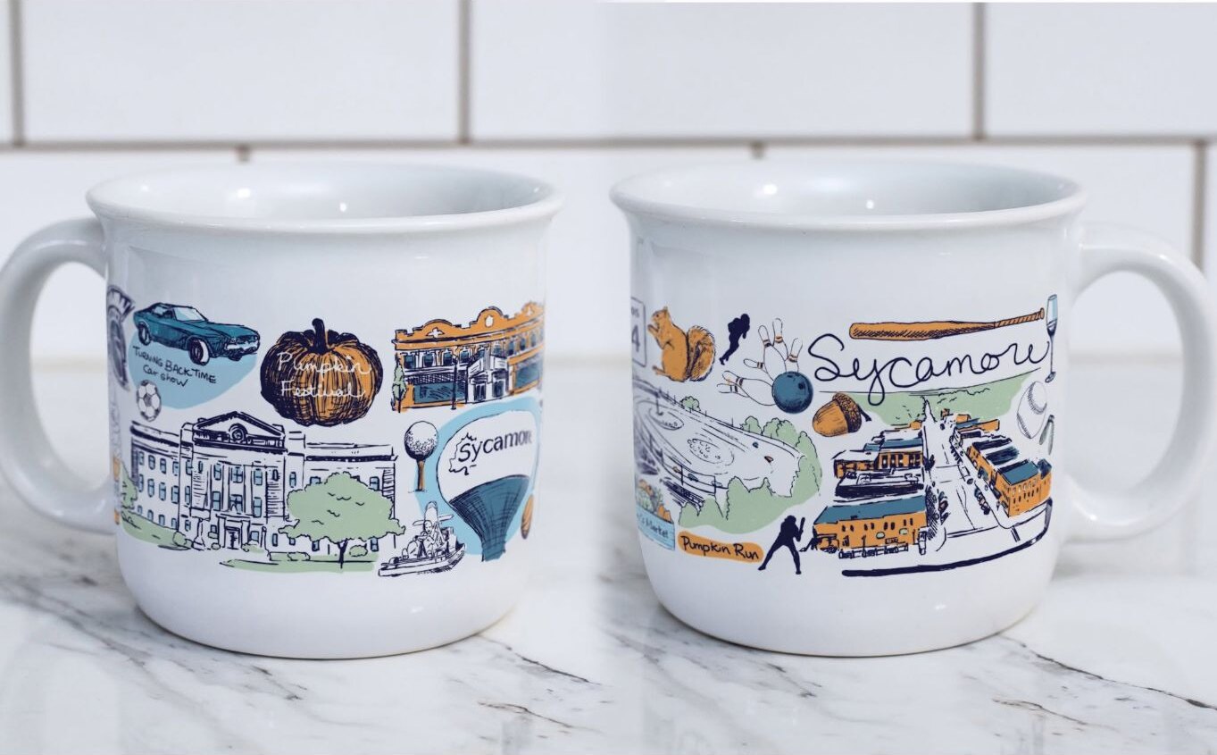 The Sycamore Mug collaboration by Artist Ashley Ann