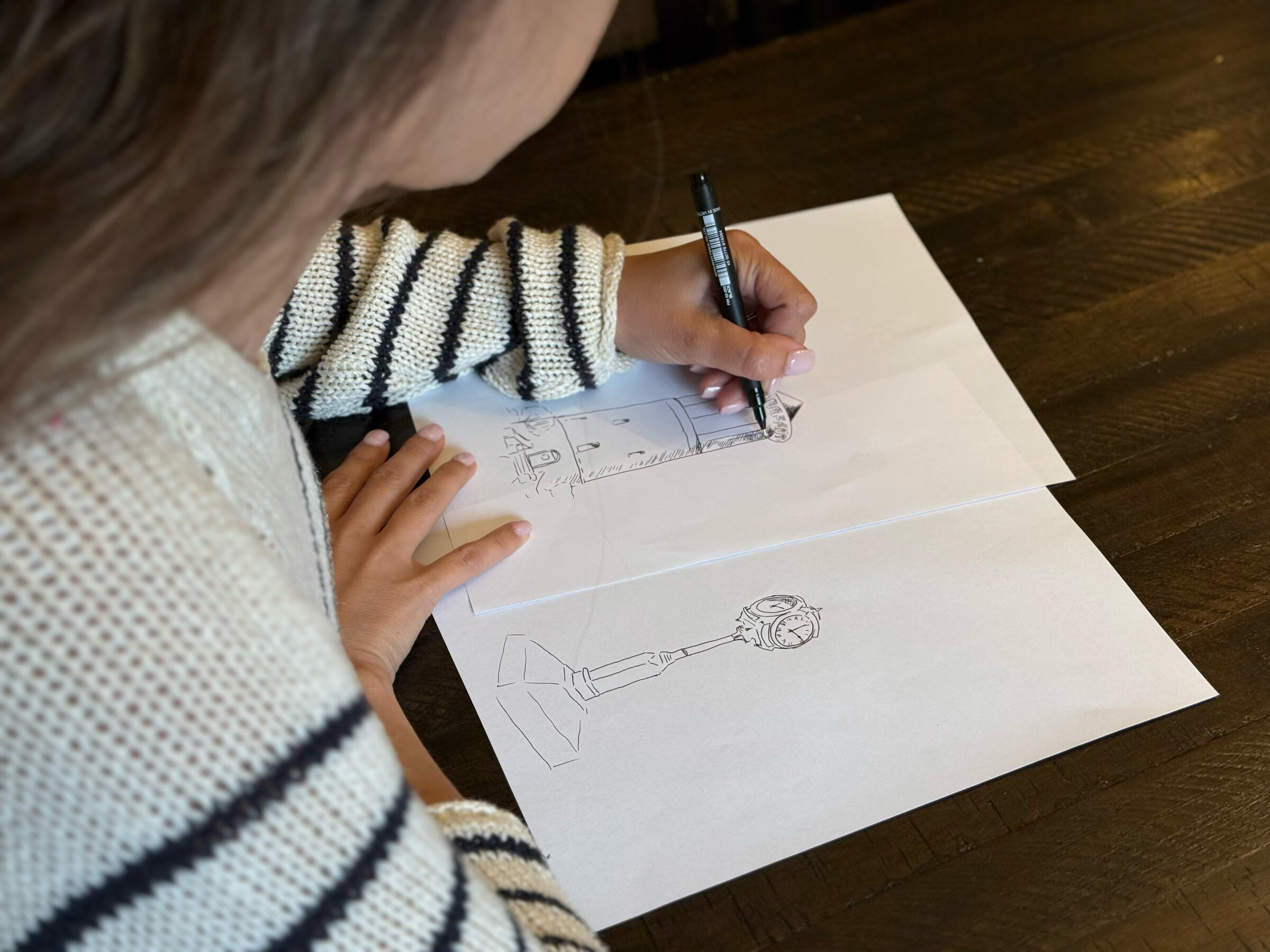Artist Ashley Ann’s hand-drawn process for The Western Springs Mug